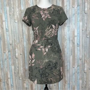 J Jill XS S Green Floral T Shirt Top Fit Skort 2 Pc Set Athletic Athleisure